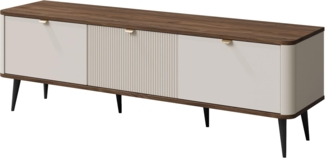 TV-Lowboard Rotevio 3K RE13 (Farbe: Cashmere / Cashmere + Nuss)