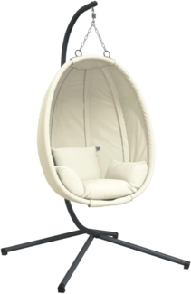 vidaXL Hängesessel Ei-Design mit Ständer Beige Stoff und Stahl 4007401