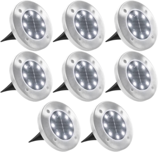 vidaXL Solar-Bodenleuchten 8 Stk. LED Weiß 44416