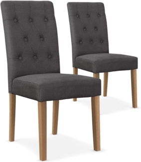 Menzzo Cecil Set mit 2 Stühlen, Stoffbezug Grau