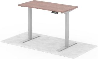 elektrisch höhenverstellbarer Schreibtisch LAPTOP 120x60 cm - Gestell Grau, Platte Walnuss