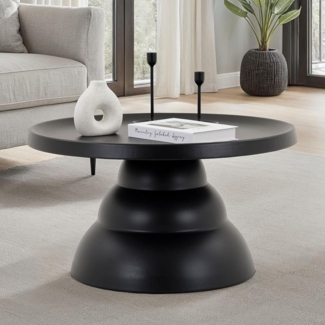 IDIMEX Couchtisch LORIS, Beistelltisch rund Metall pulverbeschichtet modern schwarz