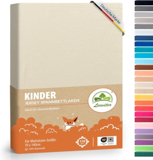 leevitex® Spannbettlaken Spannbettlaken Kinder Spannbettlaken Premium 170 g/m², Gummizug: Rundumgummizug, (2 Stück), schwer & blickdicht, 100% Baumwolle, 70 x 140 cm