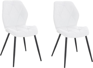 SVITA Esszimmerstuhl JAMIE (Set, 2 St), 2er Set, Küchenstühle, Stoffbezug, Weiß