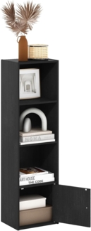 Furinno Luder Bücherregal mit 4 Etagen, mit 1 Türen, Schwarzholz