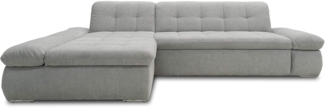 Domo Collection Ecksofa Moric / Eckcouch mit Bett / Sofa mit Schlaffunktion in L-Form Couch mit Armlehnfunktion/ 300 x 172 x 80 cm / Schlafsofa in hellgrau