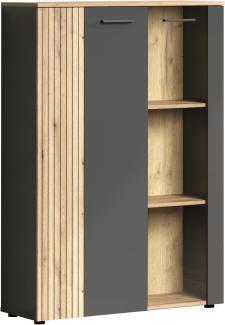 Highboard Esteban in grau und Eiche Evoke 90 x 132 cm