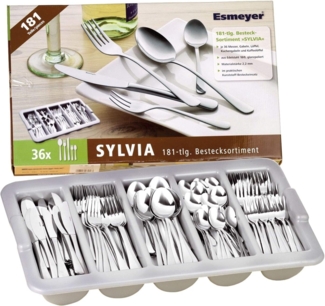 Esmeyer® Besteckkasten 'SILVIA', 181tlg, Edelstahl silber
