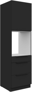 Küchen Hochschrank 60 cm SIENA Schwarz Küchenzeile Küchenblock Küche Einbauküche