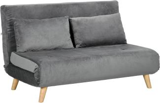 HOMCOM Sessel 2-Sitzer Sofa mit Bettfunktion, Klappsofa mit verstellbare Rückenlehne (Schlafcouch, 1-St, Bettsofa), für Wohnzimmer, Grau, 130 x 78 x 79cm