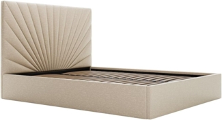 Vente-unique - Polsterbett mit Bettkasten - 180 x 200 cm - Stoff - Beige - RILIODA von Pascal Morabito