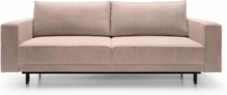 Sofa mit Schlaffunktion Rodario mit Bettkasten, Easy-Clean-Cordbezug in Beige