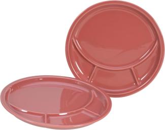 CreaTable 22925 Tafelservice Universal für 4 Personen, Porzellan, rot (1 Set, 4-teilig)