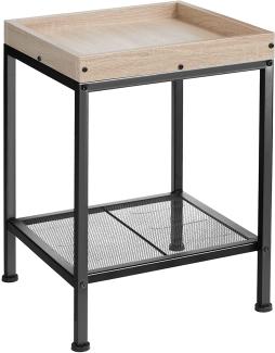 tectake Beistelltisch Couchtisch Rochester 41,5x41x56cm (1-St, 1 tlg), Rechteckiger Beistelltisch im rustikalen Industrie-Design