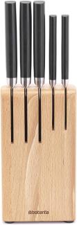 Brabantia Profile Messerblock mit 5 Messern, Holz, Matt Steel, 260483