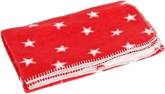 Yogilino Babydecke, 75x100 cm, rot mit weißen Sternen