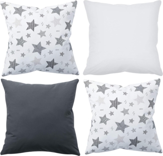 Amilian Dekokissen 4er Set - Dekokissen mit Füllung - 50x50 cm - Deko Kissen