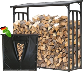 Quick Star Kaminholzregal Kaminholzregal 143 x 70 x 145 cm 1,4 m³ mit Wetterschutz, BxTxH:143 x 70 x 145 cm, Wetterschutz inklusive