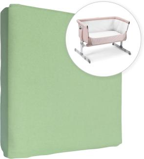 Jersey 100% Baumwolle Spannbettlaken für 83x50 cm Baby Co-Sleeper Kinderbett Matratze (Grün)