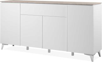 Sideboard Visby in weiß und sand 177 x 92 cm