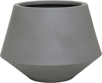 VIVANNO Blumentopf Fiberglas BERBELIT Rund - Grau Beton-Design (1 St), 42x30 cm