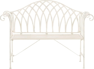 Gartenbank MILAZZO 130 cm Metall Weiß
