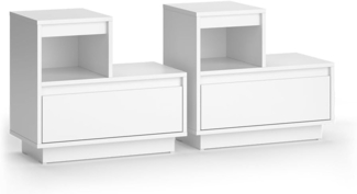 Vicco Nachtschrank Tina, Weiß, 59.4x53.2 cm 2er Set