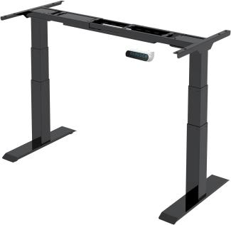 SANODESK Premium Line - elektrisch stufenlos höhenverstellbarer Schreibtisch mit Kollisionschutz, Memory-Steuerung und Softstart/Stop Funktion (Schwarz)…