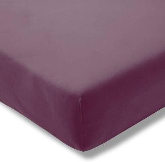 ESTELLA Spannbettlaken Mako-Feinjersey aubergine Größe 140x200 cm - 160x200 cm