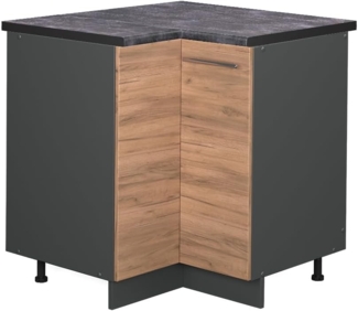 Vicco Eckschrank Fame-Line, Goldkraft Eiche/Anthrazit, 80. 5 cm, AP Anthrazit