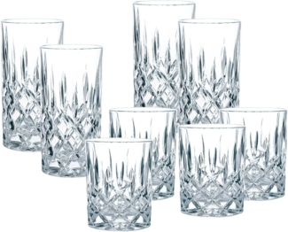 Nachtmann 4 x Longdrinkglas und 4 x Whiskybecher Noblesse 8er Set 0089208-0 + 0089207-0