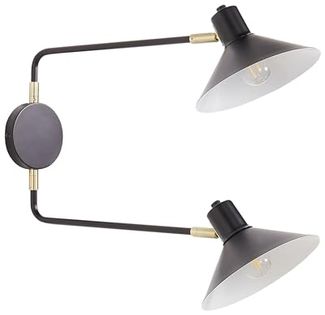 Wandlampe KADASSA verstellbar Metall Schwarz