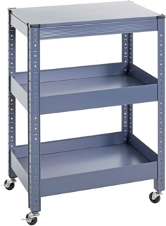 HAKU Möbel Servierwagen, blau, Metall - Maße: B 50 x H 75 x T 32 cm, Style: Modern