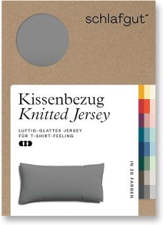 Schlafgut Kissenbezug Knitted Jersey aus Bio-Baumwolle mit Elasthan, bügelfrei, (1 Stück), besonders fein gestrickt, Kissenhülle mit farbigem Reißverschluss