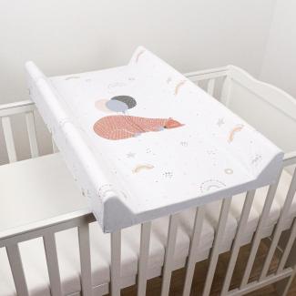 Baby Wickelunterlage / Wickelunterlage mit festem Boden, 80 x 50 cm, passend für 140 x 70 cm großes Babybett