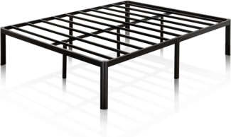 Zinus Van Bett 140x190 cm – Bettgestell 41 cm hoch mit Stauraum unter dem Bett – Plattformbett aus Metall – Schwarz