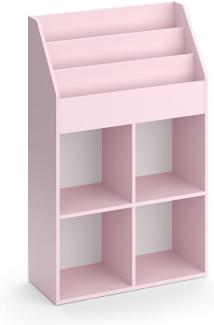 Vicco Kinderbücherregal Luigi 72 x 114 cm, Rosa, Kinderzimmerregal, offene Fächer, groß