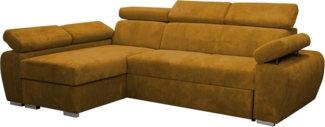 'Boston Mini Premium' Ecksofa, Cord, Gelb, 98 x 255 x 170 cm, Links