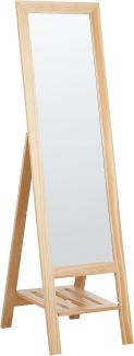 Standspiegel mit Ablagefläche LUISANT 145 cm Holz Heller Holzfarbton