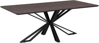 Esstisch Wohnzimmertisch 200x100 cm Tisch Esszimmertisch Metall Schwarz Braun Massiv Küchentisch Industrial Style