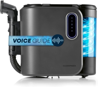 CLEANmaxx Polster- & Teppichreiniger Pro Steam | 3in1: Polsterreiniger, Spot Cleaner, Waschsauger | Fleckenreiniger mit Heißwasser- & Steam-Technologie für Teppich, Auto, Sofa etc.