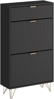 Vicco Schuhschrank Helge, Schwarz, 60 x 107.5 cm 2 Fächer