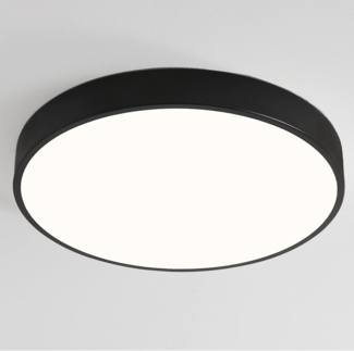 Natsen Deckenleuchte Runde LED Deckenlampe, 96W, Voll dimmbar, Warmweiß bis Kaltweiß, Schlafzimmer Lampe Küchenlampe 50x50x5 cm,Schwarz