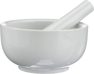 Küchenprofi Mörser Porzellan mit Stößel Weiß 12cm