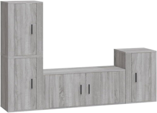 vidaXL 4-tlg. TV-Schrank-Set Grau Sonoma Holzwerkstoff 3188604