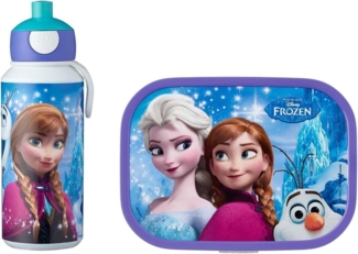 Mepal | Pop-up Trinkflasche & Brotdose Set | Campus Frozen Sisters Forever | praktische Kombination für unterwegs | kinderfreundliches Design | robust & langlebig | ideal für Schule oder Ausflüge