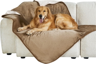Lesure wasserdichte Hundedecke Grosse Hunde - 152x127 cm Outdoor Hundedecke waschbar, Hundedecke Sofaschutz aus Sherpa Fleece, Katzendecke flauschig und weich, Kamel