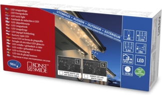 Konstsmide LED Dachrinnenlichterkette, Bogenform, 96 bernsteinfarbene Dioden, 24V Außentrafo, weißes Kabel - 2748-802