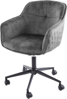riess-ambiente Drehstuhl EUPHORIA dunkelgrau, Büro · Samt · Metall · höhenverstellbar · mit Armlehne · Home Office