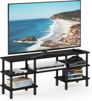 Furinno Mehrzweck-TV-Regal mit 3 Ebenen, holz, Espresso/Schwarz, 29. 49x119. 9x47. 09 cm
